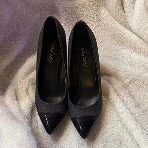 Nine West Charcoal and Black Heels